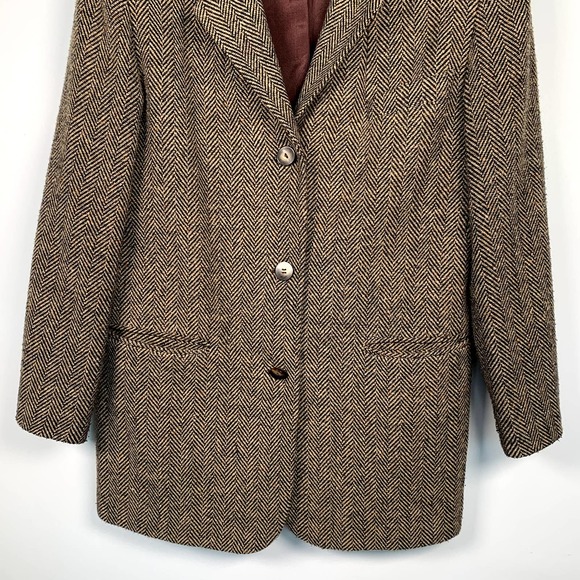 Limited VTG Women's Wool Blend Brown/Tan‎ 3 Button Front Blazer M - Picture 1 of 6